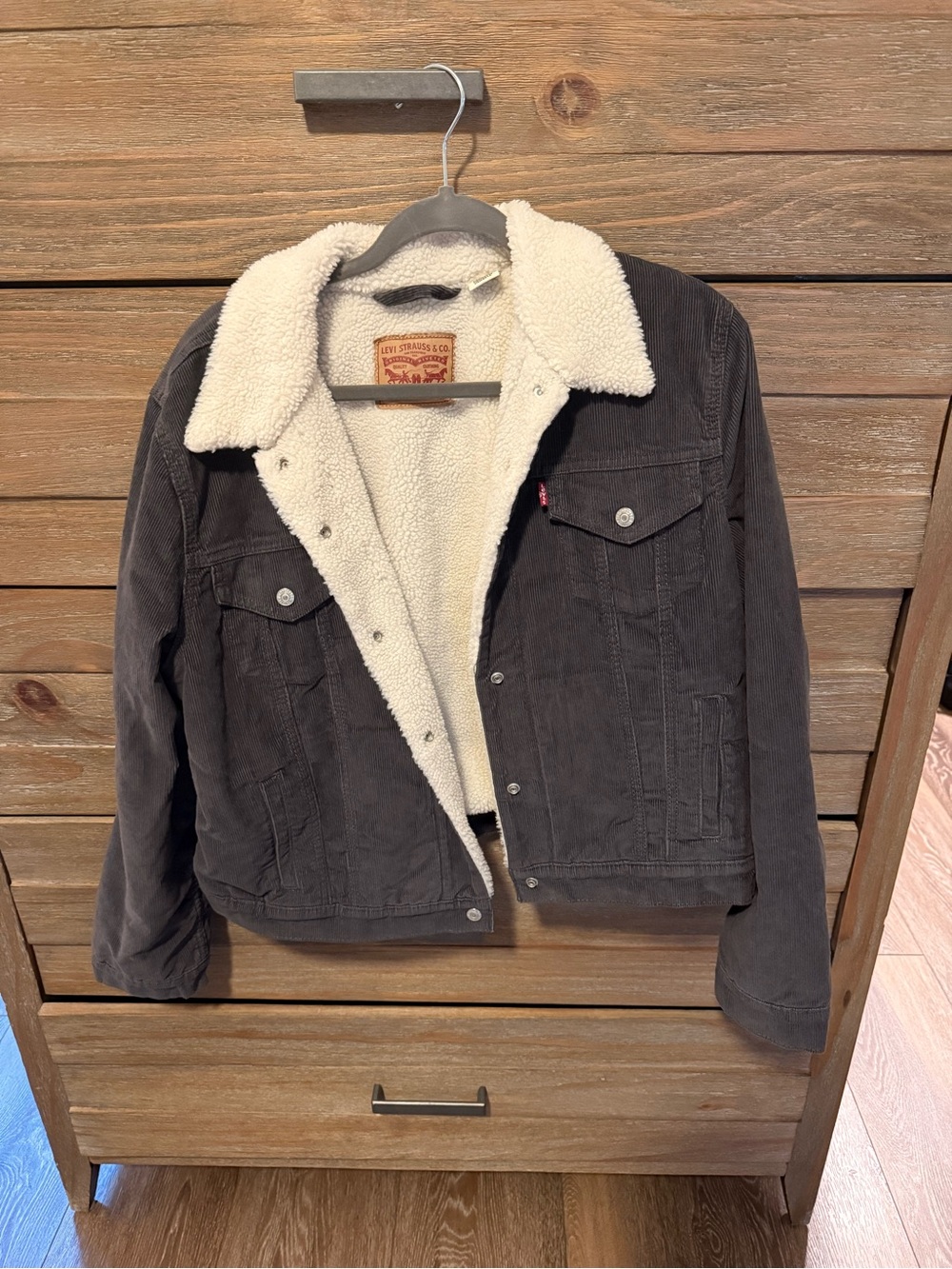 Levi's gray\brown Corduroy Sherpa-Lined Bomber Jacket